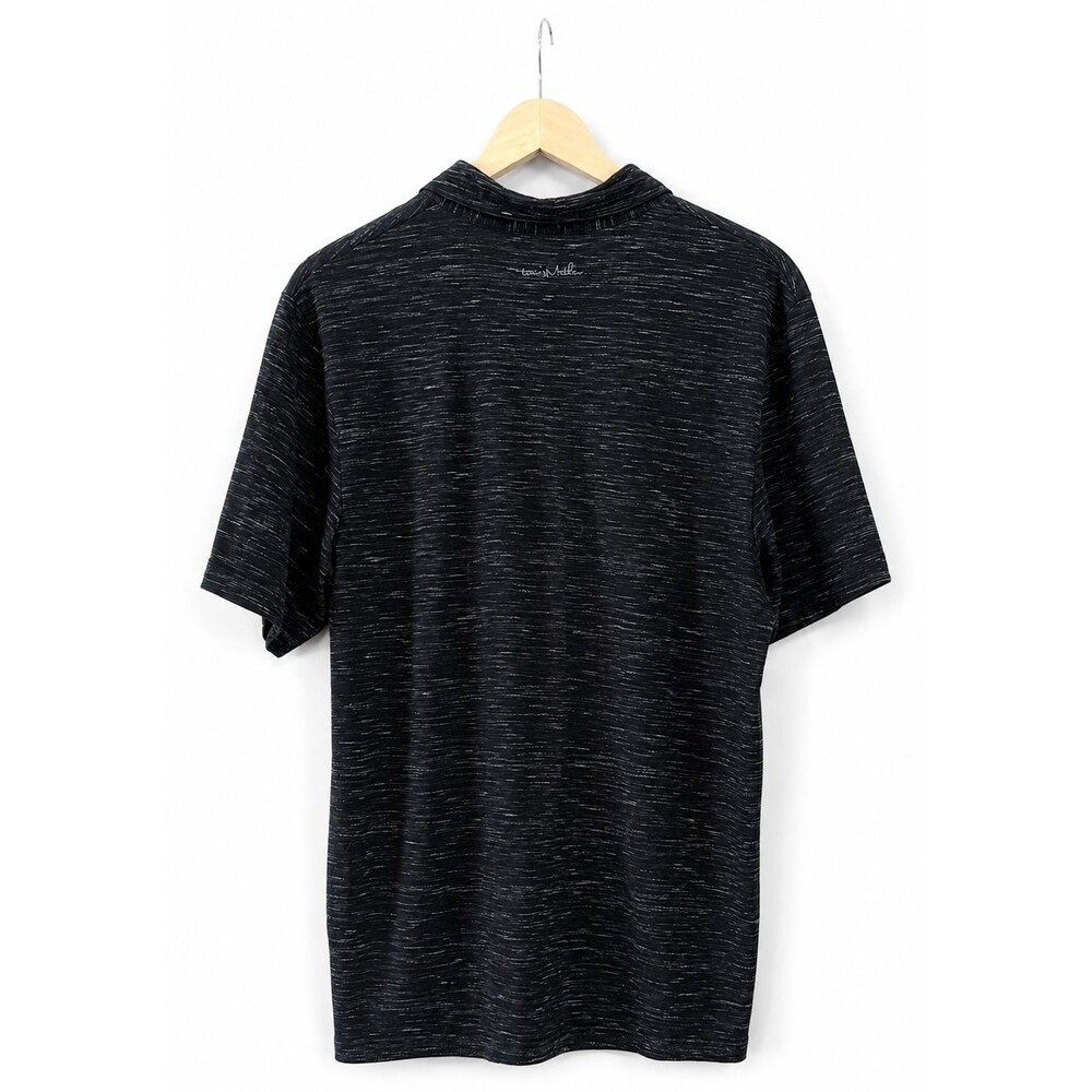 TravisMathew Flying Tortilla Polo Shirt Mens XL Heather Black White Golf Casual - Picture 2 of 10